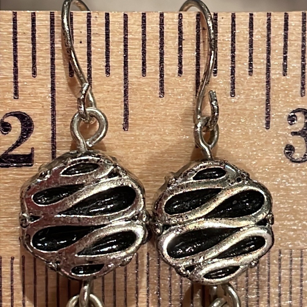Silver Beaded Earrings - Picture 5 of 7